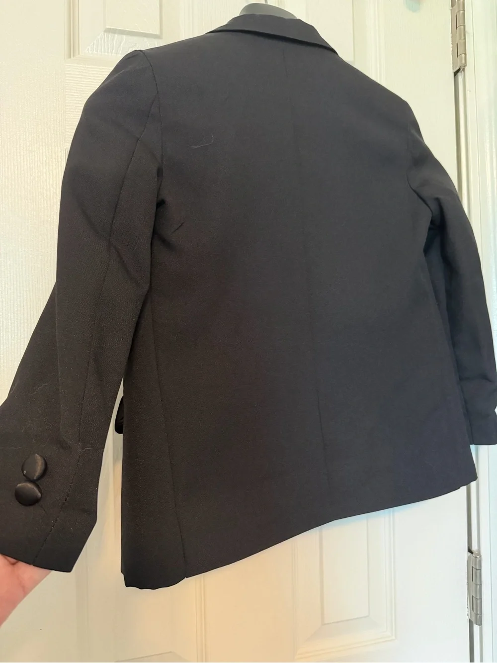 Nautica Boys Black Tuxedo Suit Set Size 7 Satin Trim Formal Wedding